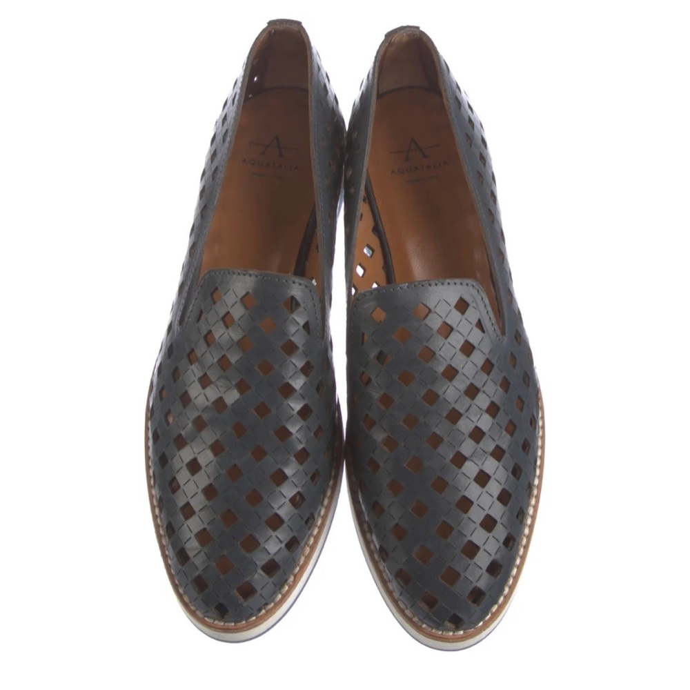 Aquatalia Laser-cut Loafer, Navy